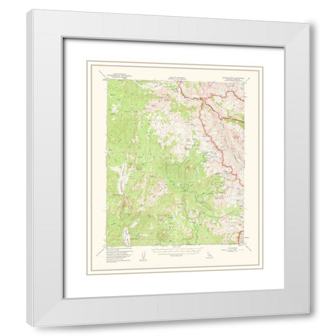 Blackcap Mountain California Quad - USGS 1962 White Modern Wood Framed Art Print with Double Matting by USGS