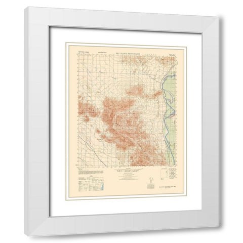 Big Maria Mountains Sheet - US Army  1944 White Modern Wood Framed Art Print with Double Matting by US Army