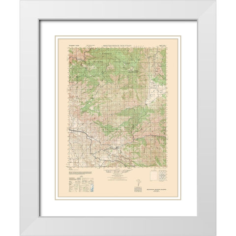 Breckenridge Mountain Sheet - US Army 1943 White Modern Wood Framed Art Print with Double Matting by US Army
