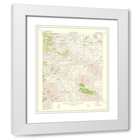 Borrego California Quad - USGS 1961 White Modern Wood Framed Art Print with Double Matting by USGS