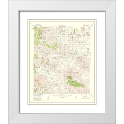 Borrego California Quad - USGS 1961 White Modern Wood Framed Art Print with Double Matting by USGS