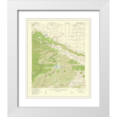 Bouquet Reservoir California Quad - USGS 1960 White Modern Wood Framed Art Print with Double Matting by USGS