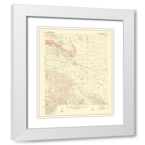 Borrego Mountain California Quad - USGS 1961 White Modern Wood Framed Art Print with Double Matting by USGS