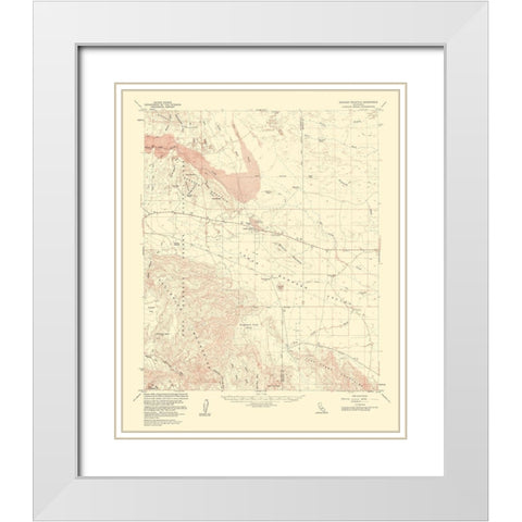 Borrego Mountain California Quad - USGS 1961 White Modern Wood Framed Art Print with Double Matting by USGS