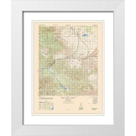 Borego Sheet - US Army  1942 White Modern Wood Framed Art Print with Double Matting by US Army