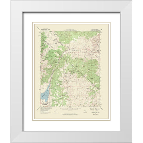 Bridgeport California Nevada Quad - USGS 1958 White Modern Wood Framed Art Print with Double Matting by USGS