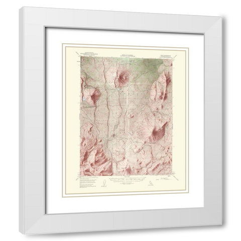 Bray California Quad - USGS 1963 White Modern Wood Framed Art Print with Double Matting by USGS