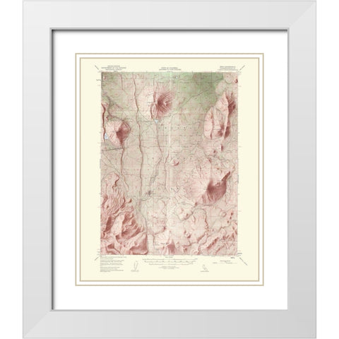 Bray California Quad - USGS 1963 White Modern Wood Framed Art Print with Double Matting by USGS