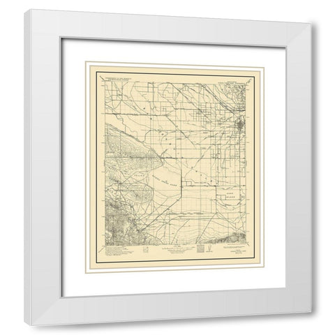 Buena Vista Lake California Quad - USGS 1912 White Modern Wood Framed Art Print with Double Matting by USGS