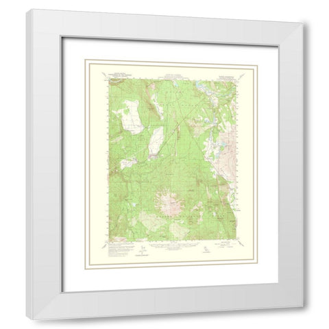 Burney California Quad - USGS 1964 White Modern Wood Framed Art Print with Double Matting by USGS