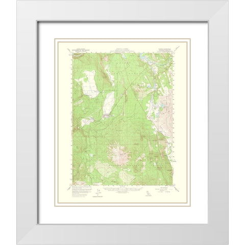 Burney California Quad - USGS 1964 White Modern Wood Framed Art Print with Double Matting by USGS