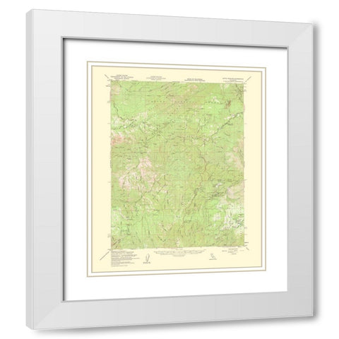 Butte Meadows California Quad - USGS 1963 White Modern Wood Framed Art Print with Double Matting by USGS