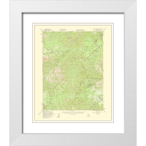 Butte Meadows California Quad - USGS 1963 White Modern Wood Framed Art Print with Double Matting by USGS