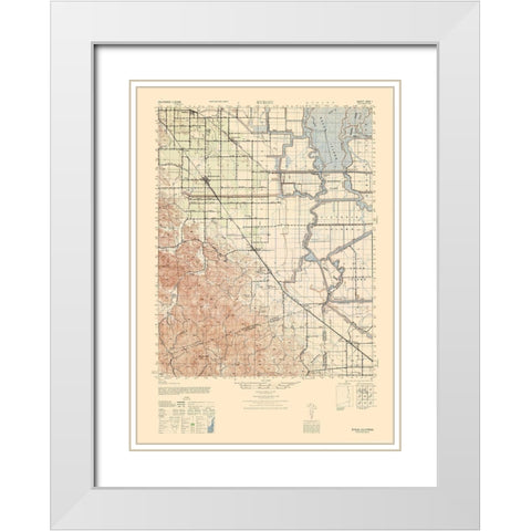 Byron Sheet - US Army  1943 White Modern Wood Framed Art Print with Double Matting by US Army