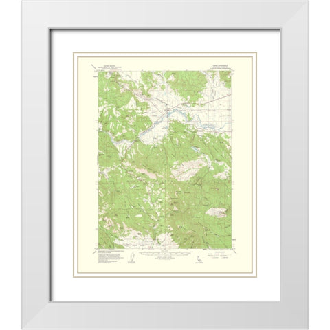 Canby California Quad - USGS 1963 White Modern Wood Framed Art Print with Double Matting by USGS