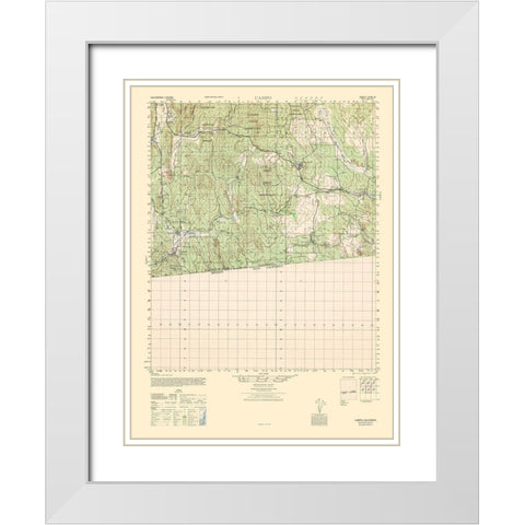 Campo Sheet - US Army  1942 White Modern Wood Framed Art Print with Double Matting by US Army