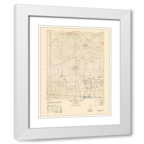 Castle Butte Sheet - US Army  1943 White Modern Wood Framed Art Print with Double Matting by US Army