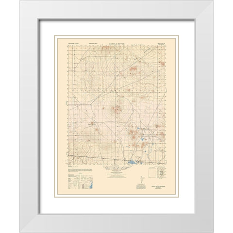 Castle Butte Sheet - US Army  1943 White Modern Wood Framed Art Print with Double Matting by US Army