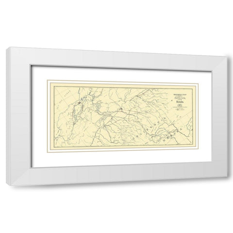 Central California, Part of Nevada Railroad 1865 White Modern Wood Framed Art Print with Double Matting by Bielawski