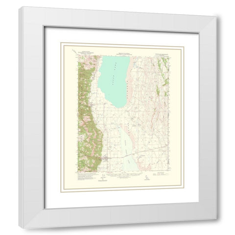 Cedarville California Quad - USGS 1964 White Modern Wood Framed Art Print with Double Matting by USGS