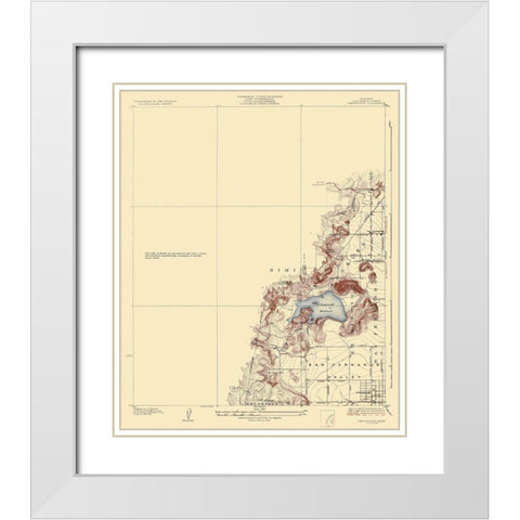 Chatsworth California Quad - USGS 1927 White Modern Wood Framed Art Print with Double Matting by USGS
