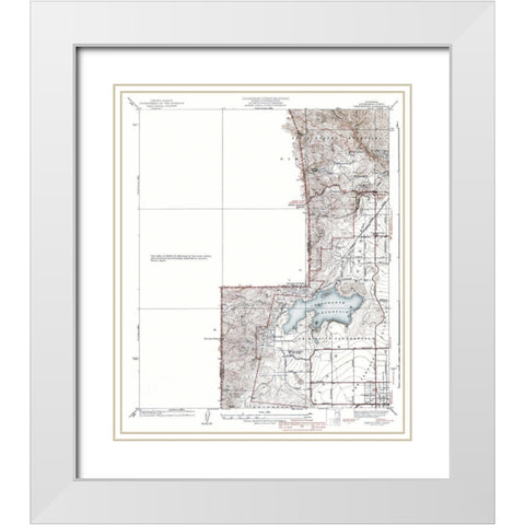 Chatsworth California Quad - USGS 1940 White Modern Wood Framed Art Print with Double Matting by USGS