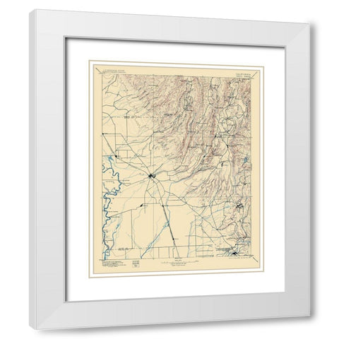 Chico California Sheet - USGS 1895 White Modern Wood Framed Art Print with Double Matting by USGS