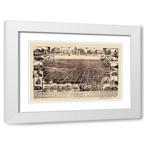 Chico, Chico Vecino California - Schmidt 1888 White Modern Wood Framed Art Print with Double Matting by Schmidt