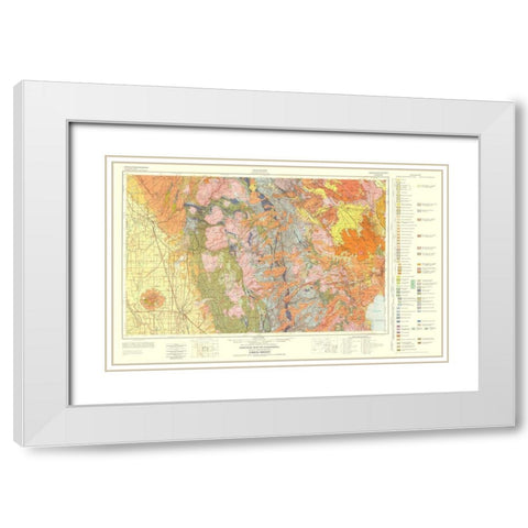 Geologic California Chico Sheet - Burnett 1957 White Modern Wood Framed Art Print with Double Matting by Burnett