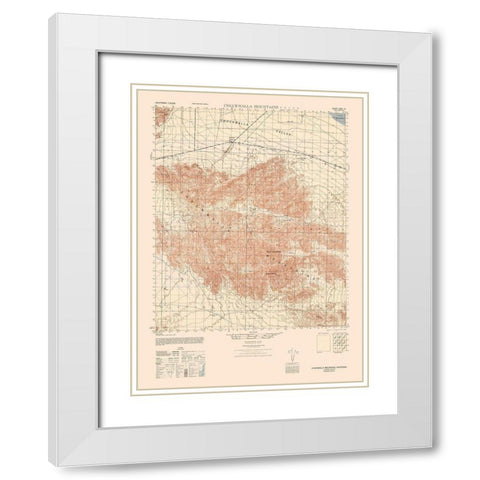 Chuckwalla Mountains Sheet - US Army  1944 White Modern Wood Framed Art Print with Double Matting by US Army