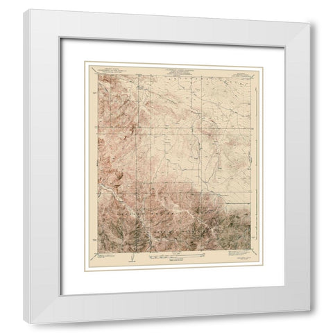 Cima Mesa California Quad - USGS 1939 White Modern Wood Framed Art Print with Double Matting by USGS