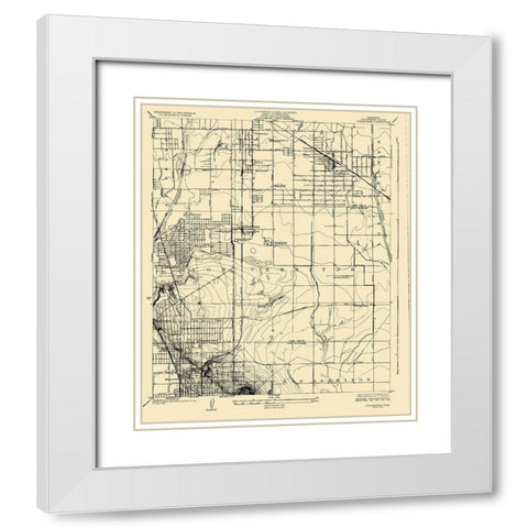 Clearwater California Quad - USGS 1925 White Modern Wood Framed Art Print with Double Matting by USGS