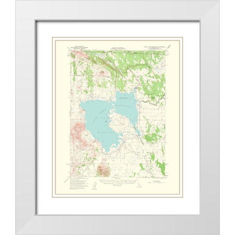 Clear Lake California Quad - USGS 1964 White Modern Wood Framed Art Print with Double Matting by USGS