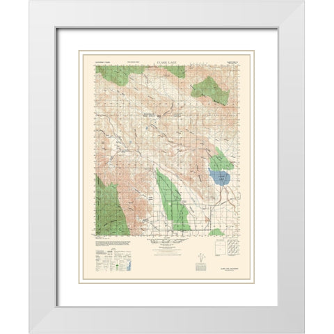 Clark Lake Sheet - US Army 1942 White Modern Wood Framed Art Print with Double Matting by US Army