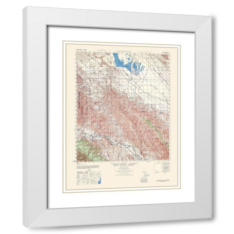 Caliente Mountain Sheet - US Army 1943 White Modern Wood Framed Art Print with Double Matting by US Army