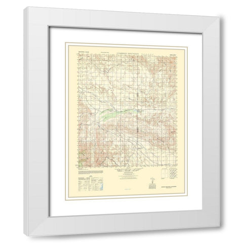 Carrizo Mountain Sheet - US Army 1942 White Modern Wood Framed Art Print with Double Matting by US Army