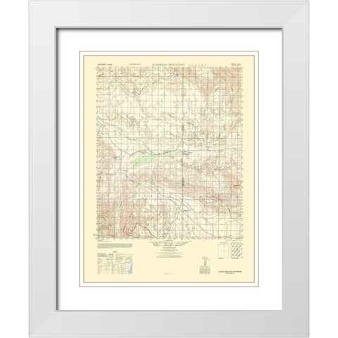 Carrizo Mountain Sheet - US Army 1942 White Modern Wood Framed Art Print with Double Matting by US Army