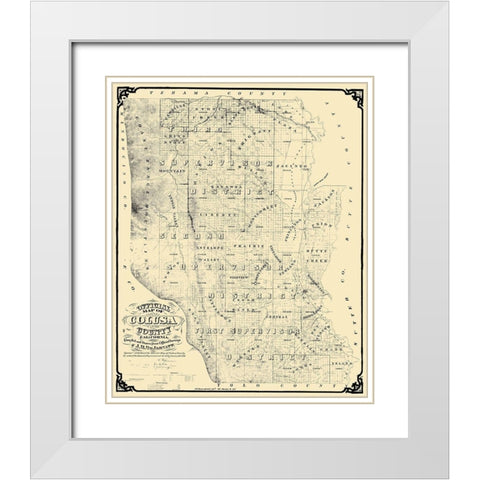 Colusa California Landowner - DeJarnett 1874 White Modern Wood Framed Art Print with Double Matting by DeJarnett
