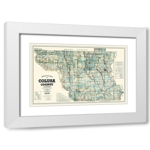 Colusa California Landowner - Kaerth 1915 White Modern Wood Framed Art Print with Double Matting by Kaerth