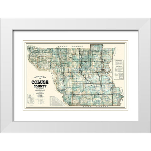 Colusa California Landowner - Kaerth 1915 White Modern Wood Framed Art Print with Double Matting by Kaerth