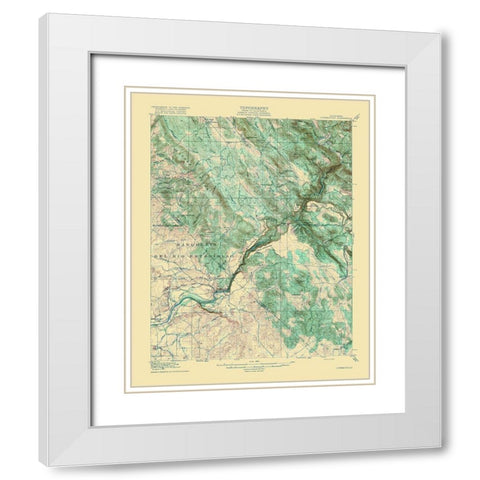 Copperopolis California Quad - USGS 1916 White Modern Wood Framed Art Print with Double Matting by USGS