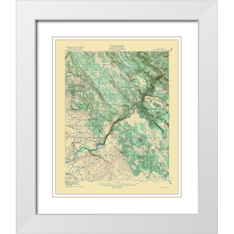 Copperopolis California Quad - USGS 1916 White Modern Wood Framed Art Print with Double Matting by USGS