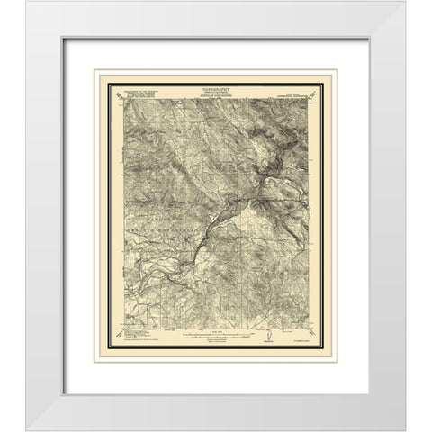Copperopolis California Quad - USGS 1916 White Modern Wood Framed Art Print with Double Matting by USGS