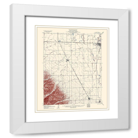 Colusa California Quad - USGS 1907 White Modern Wood Framed Art Print with Double Matting by USGS