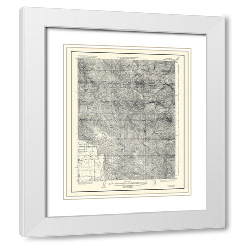 Covelo California Quad - USGS 1926 White Modern Wood Framed Art Print with Double Matting by USGS