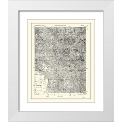 Covelo California Quad - USGS 1926 White Modern Wood Framed Art Print with Double Matting by USGS