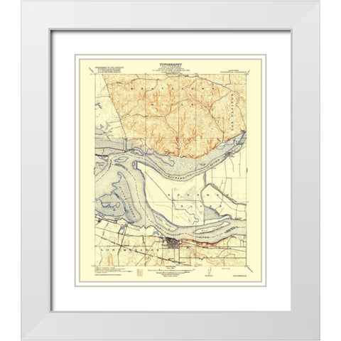 Collinsville California Quad - USGS 1918 White Modern Wood Framed Art Print with Double Matting by USGS