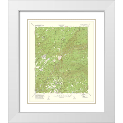 Columbia California Quad - USGS 1961 White Modern Wood Framed Art Print with Double Matting by USGS
