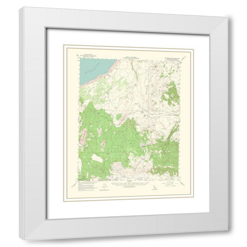 Cowtrack Mountain California Quad - USGS 1964 White Modern Wood Framed Art Print with Double Matting by USGS