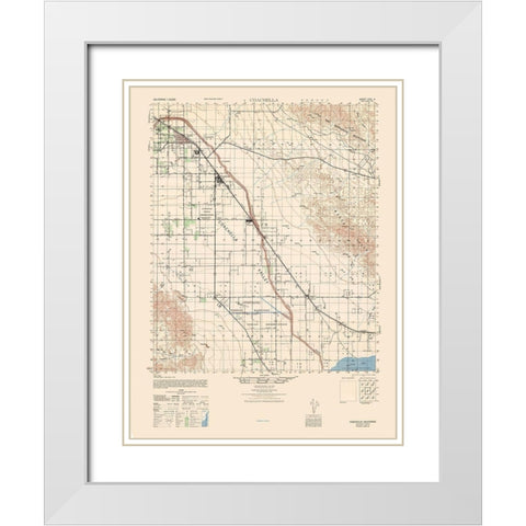 Coachella Sheet - US Army  1943 White Modern Wood Framed Art Print with Double Matting by US Army